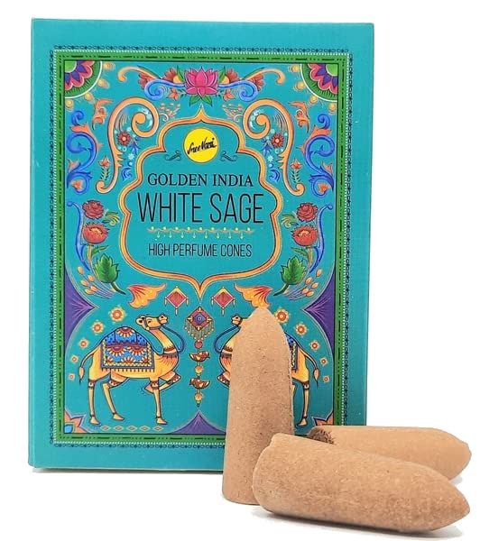 Golden India White Sage High Perfume Conos de incienso de reflujo