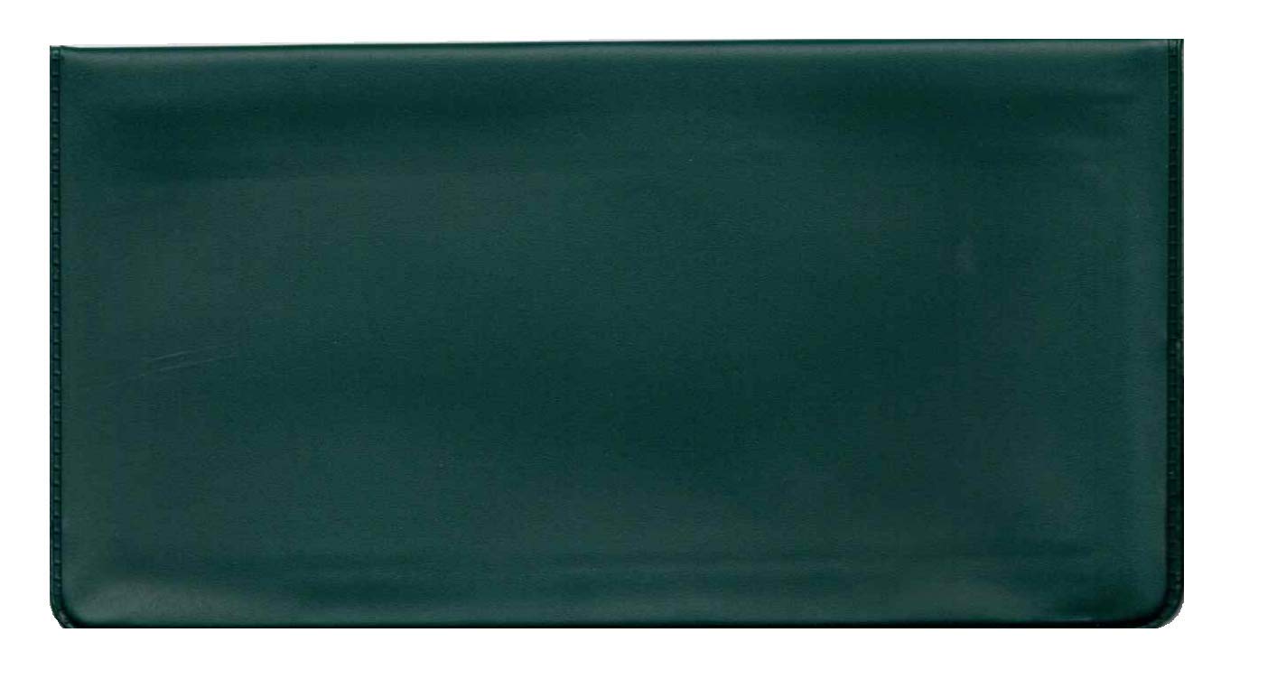 Easy Read Register Vinyl Checkbook Cover for Top Tear Personal Checks (Juniper Green)