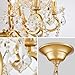 Crystal Chandelier, 5-Light Gold Chandelier for Dining Room Light Fixture, K9 Crystal Pendant Ceiling Light Fixture, Modern Candle Chandelier for Living Room Kitchen Island Entryway Bedroom