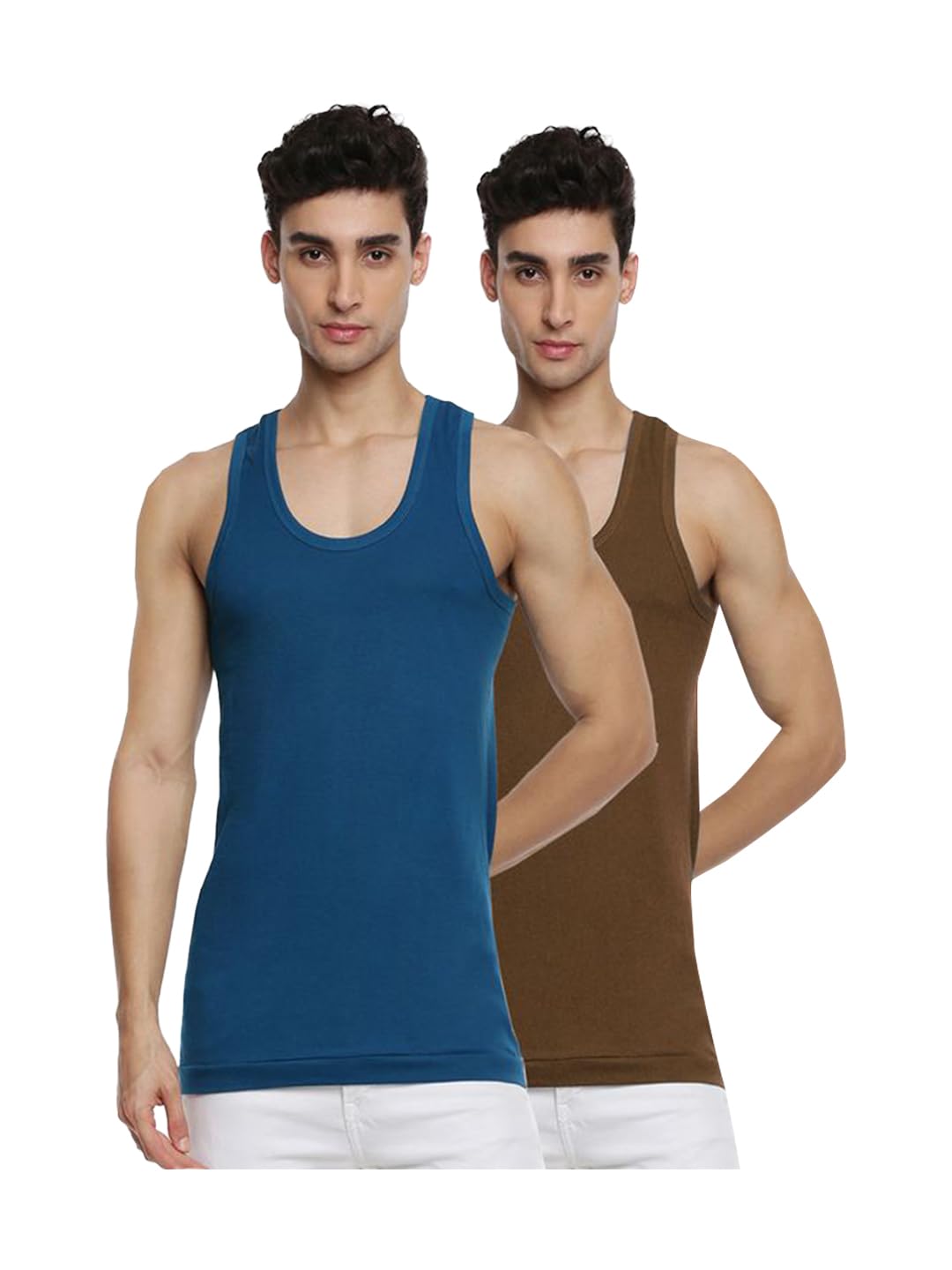 ramraj cotton Ramraj Men's Cotton Pack of 2 Solid Sleeveless Round Neck with Extended Length for Easy Tuck-picture-15