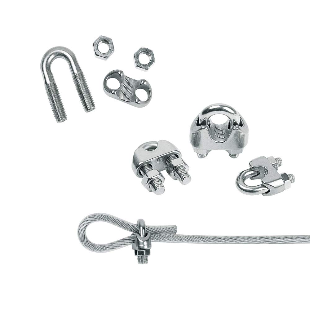 60Pcs M3 Stainless Steel Wire Rope Cable Clip Clamp Set Thimble Aluminum Crimping Loop Sleeve Complete Accessory 1 16inch 1 8inch