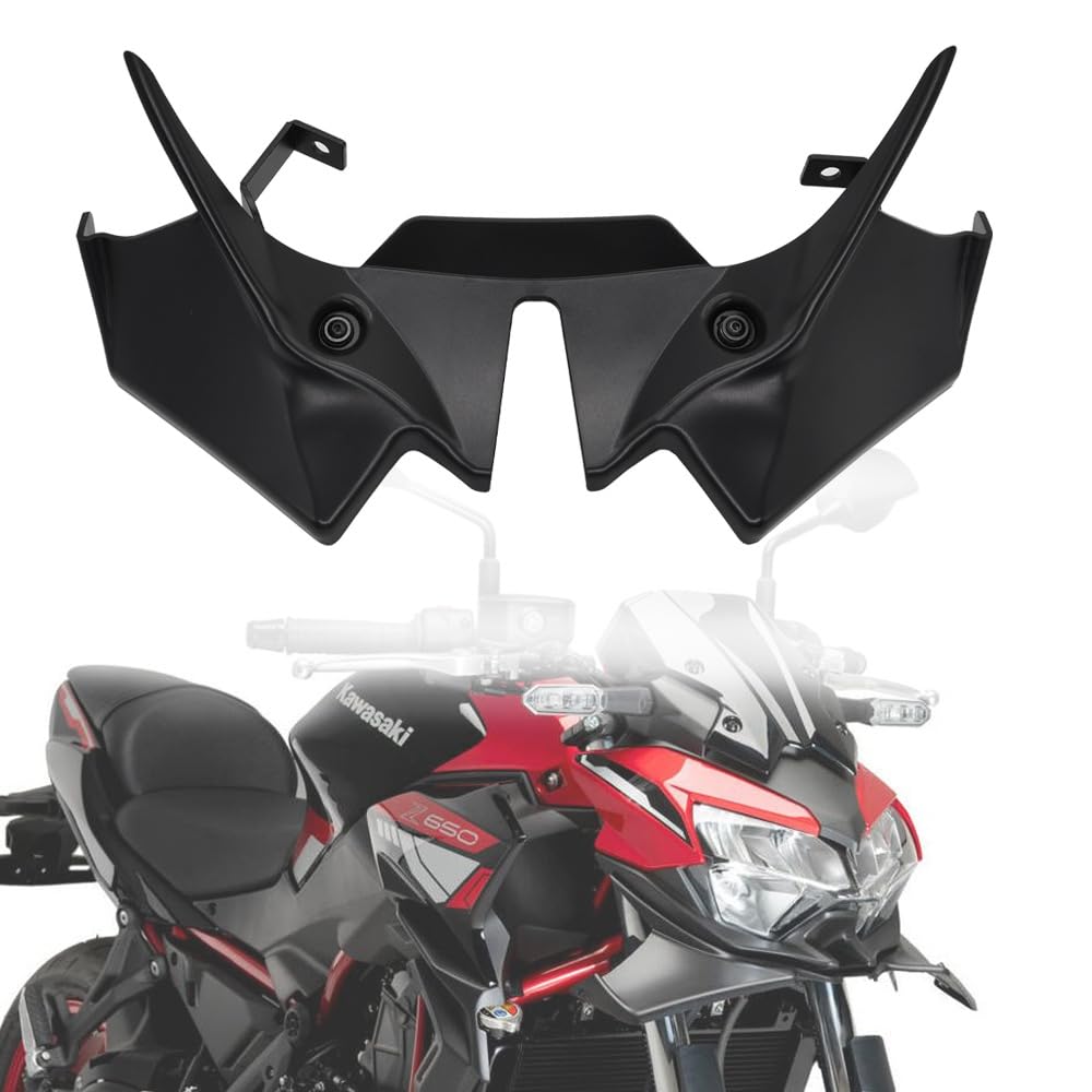 Alerón Aerodinámico Delantero, Alerón Delantero de Moto Carenado Winglet Cubierta Aerodinámica Wing Trim para Kawasaki Z650 Z 650 z650 2021 2022 2023 2024 (patrón de Fibra de Carbono)