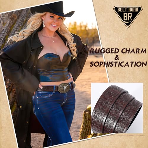 Image of BELTROAD Western Belts for Men Women 1.5 inch Vintage Country Belt for Jeans