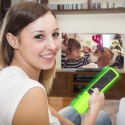 Image of Case Compatible with Samsung Smart TV Remote Controller BN59 Series, Light Weight Silicone Cover Protector Shockproof Anti-Slip Remote Skin Sleeve - Green Glow in The Dark