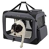 FEANDREA キャリーバッグ 中大型犬 ペットキャリー 変形しないデザイン 耐噛み 81×58×58cm 折りたたみペットケージ 車用 アウトドア 病院 室内外兼用 PDC008G01