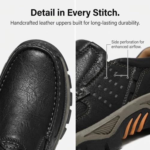 Zapatos ortopédicos cómodos de cuero para el día a día y caminatas informales urbanas 6