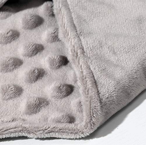 Image of CREVENT Cozy Plush Baby Security Blanket Loveys for Baby Boys and Girls, Minky Dot Front + Sherpa Backing with Animal Face (Grey Elephant)