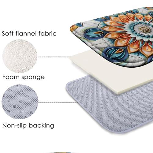 Tapis de bain en mousse Fleur 3D anti-fatigue lavable en machine L