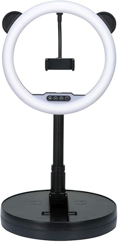 INSSTRO Anillo de luz para selfie de 10 pulgadas con soporte plegable y soporte para teléfono celular alimentado por USB para transmisión en