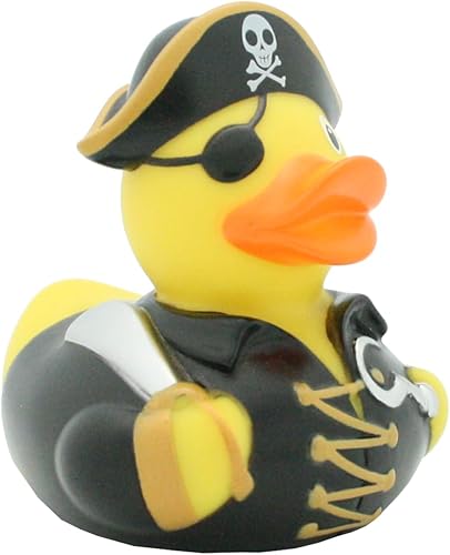 3 Inch Pirate Captain Patch Rubber Duck Bath Toy, Collectable, Fun for All Ages, Auto Dash Decoration, Crusing Vacation Gift, Party Favors, Office, School, Home