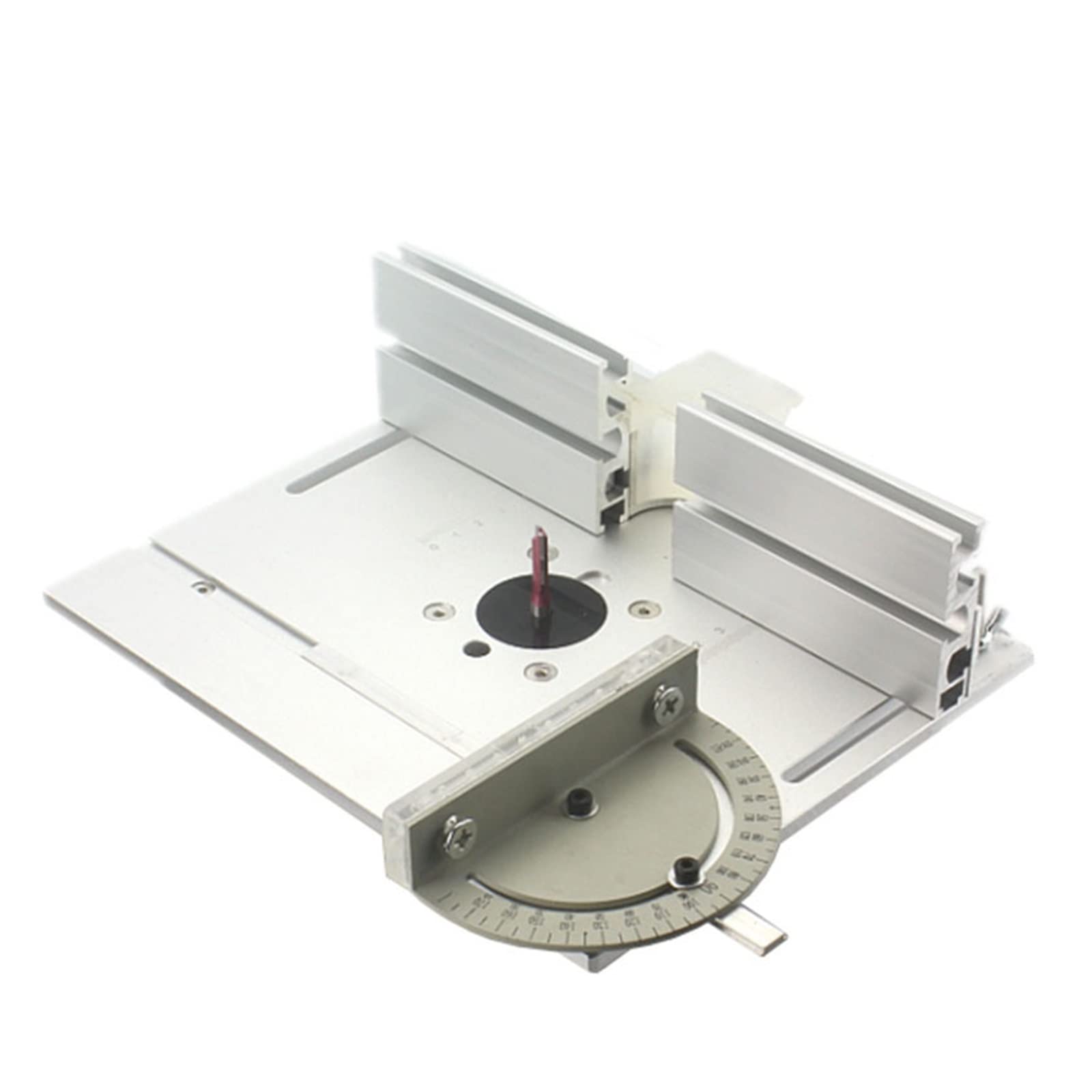 Placa de inserción de mesa de enrutador, bancos de carpintería, sierra de mesa con guía de calibre de inglete, soportes deslizantes de cerca de perfil de aluminio(B 1set)
