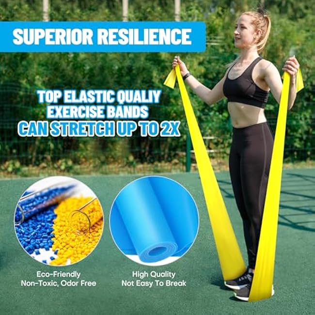 Resistance Bands, Professional Exercise Bands, Physical Therapy Bands for Strength Training, Yoga, Pilates, Stretching, Recovery, Stretch Elastic Band for Working Out, Workout Bands for Home Gym
