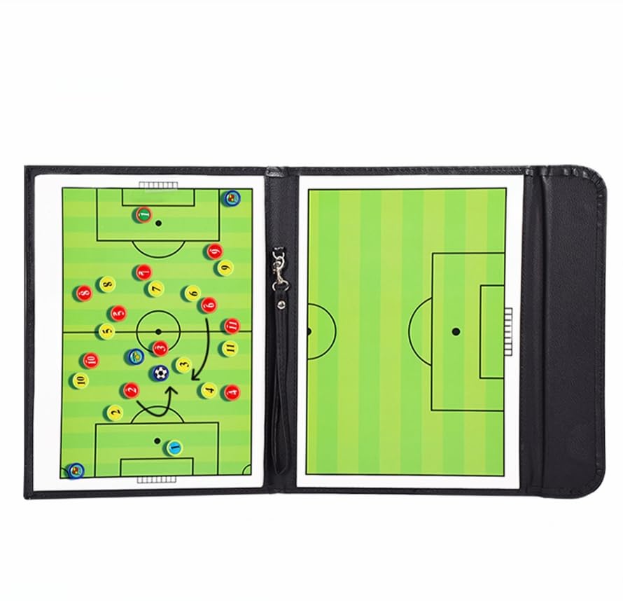 Lavagna tattica di calcio, Lavagna magnetica portatile for strategia tattica da basket, lavagna for allenatori cancellabile a secco, kit di appunti for allenatori con pennarelli for giocatori e penna(
