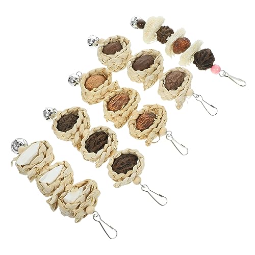 Toddmomy 5Pcs Parrot Biting Wood Chewing for Birds Fun Hanging Accessories for Parakeet Cage Durable and Sturdy Design for Engaging Play
