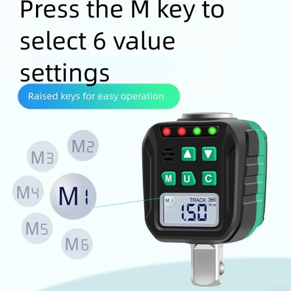 Adattatore di coppia digitale 10-200 Nm, convertitore da 4 unità Nm Ft Lb, 6 modalità preimpostate display LCD, precisione ± 2% per riparazione auto moto