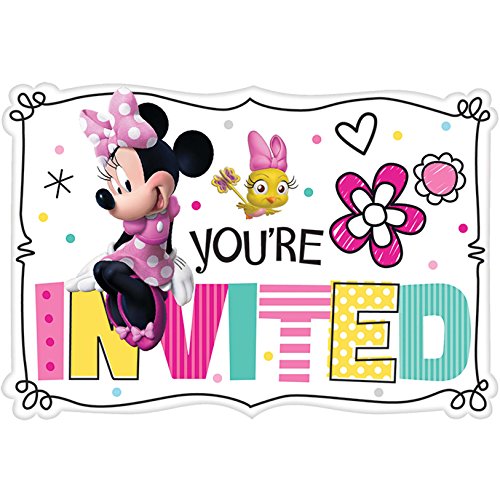 Amscan Minnie Mouse Happy Helpers Invitations (8 ct),Multi-colored,One Size