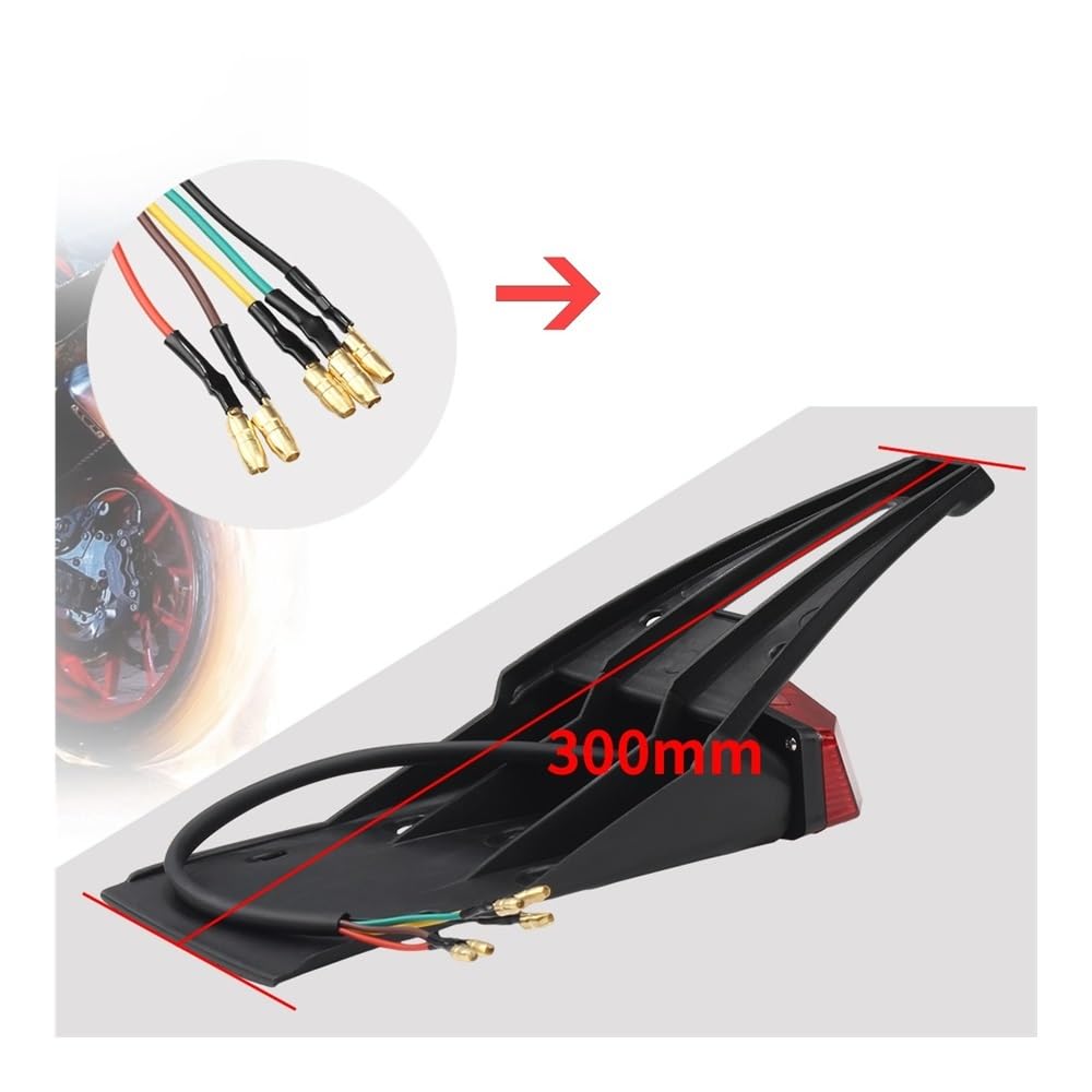 Luci Posteriori per Moto Parafango Posteriore Fanale Accessori Universali per Targa da 12 V Stop Luci Freno(Red Light)