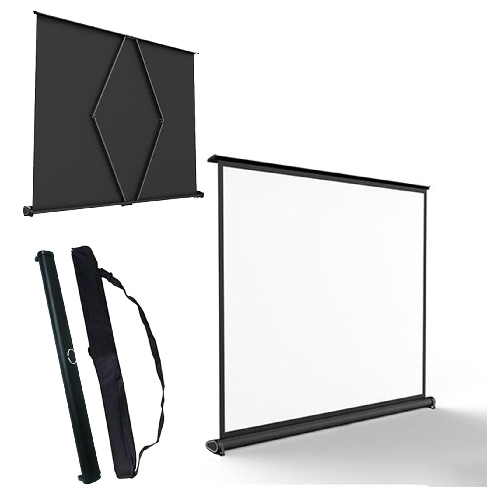 Schermo Di Proiezione Portatile Da 30 40 50 Pollici, Schermo Proiettore Estraibile, Schermo Di Proiezione A Pavimento per Home Theater Cinema Campeggio, Design Compatto, Formato 4:3 16:9(16:9,30")
