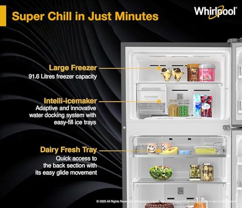 Image of Whirlpool 431 L 2 Star IntelliFresh Convertible Inverter Frost Free Double Door Refrigerator (IF INV CNV 480 ALPHA STEEL-Z, 2S)