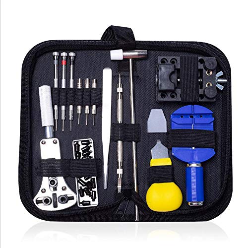 Preisvergleich Produktbild AGKupel Werkzeugset für Armbanduhren, 31 Stück, professioneller Federsteg-Werkzeugtisch mit Oxford-Stoff-Verpackungstasche