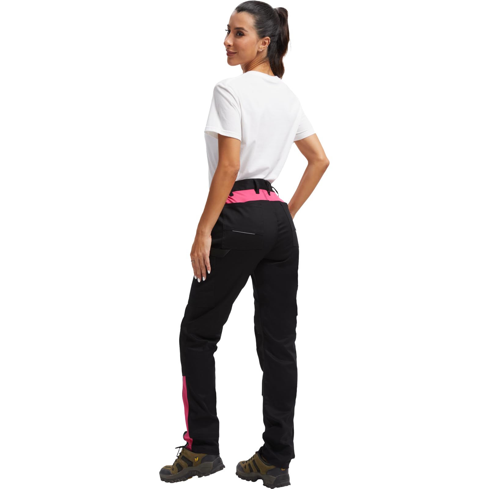 WORK IDEA Pantaloni da lavoro da donna con vestibilità attillata, elastici e leggeri, con diverse tasche funzionali.
