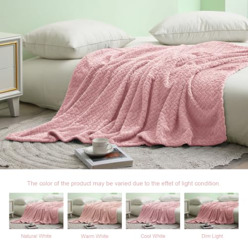 Image of Exclusivo Mezcla Soft Fleece Bed Blanket King Size, 90 inchx104 inch, Pink