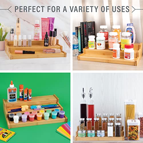 Bamboo Spice Rack Organizer For Cabinet 3-Tier, For Pantry Cabinet Or Countertop, Waterproof, And Non Skid Shelf, For Spice Bottles, Jars, Seasonings, Baking Supplies By Homereis #TOP6