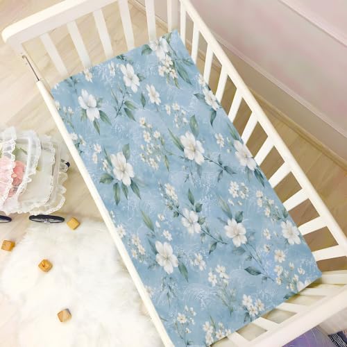 Drap-housse en jersey respirant pour lit bébé blanc 132x71