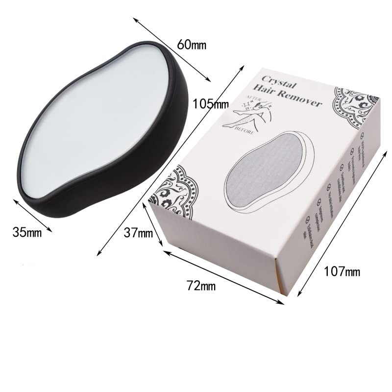 Crystal Mango Shape Hair Eraser For Women And Men,Reusable Mild Hair Remover Magic Painless No Skin Damage Exfoliation Hair Removal Tool For Back Arms Legs (Black)