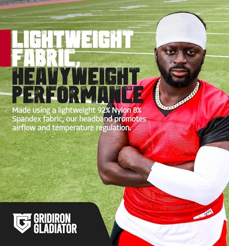 Image of Gridiron Gladiator Football Bandana - Skull Headwrap, Sports Head Wrap for Men's Workout