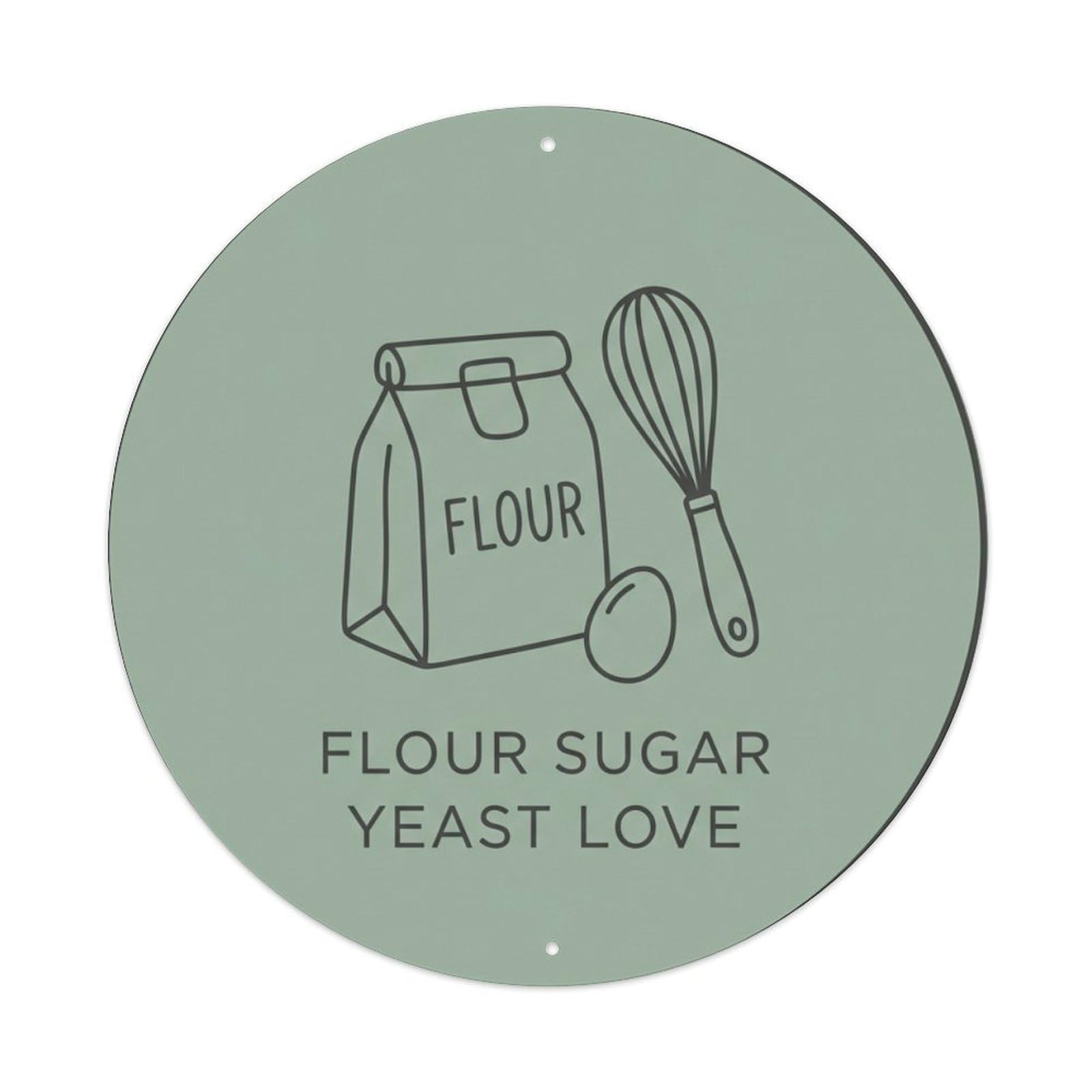 Flour Sugar Yeast Love Home Kitchen Cake Metal Tin Sign
