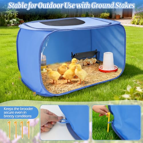 YIBOBO Chicken Brooder Box for Chicks, Pop Up Chick Brooder Kit with Clear Window, Waterproof Mat & Storage Bag, Square Indoor Outdoor Baby Chicken Starter Kit — view 6