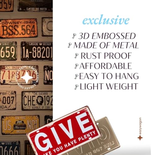 Image of Decorative Retro Metal Signs Wall Plate - 12x8 Inch (Give like you have plenty) | Weatherproof Vintage Metal Sign Plate for Cafe, Home, Bar, Garage | Decorative Wall Hanging Sign Board