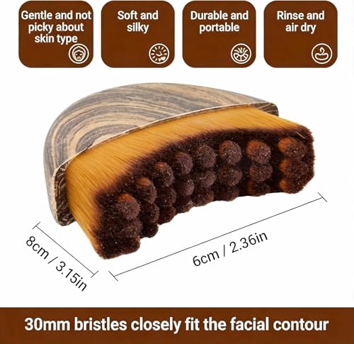 Image of Lymphatic Contour Face Brush, Lymphatic Drainage Massager, Double Chin Reducer Lymphatic Drainage Brush Anti-Puffiness Ergonomic Facial Cleansing Brush for Sculpting (2 Pcs)