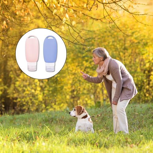 Issimober 2 Stück Futtertube zum Befüllen Hund, 90ml Nassfutter Silikon Reiseflaschen mit Teleskopschnalle, Befüllbare Tuben für Hunde, Wiederverwendbar Futtertube Hund für Haustier Draussen