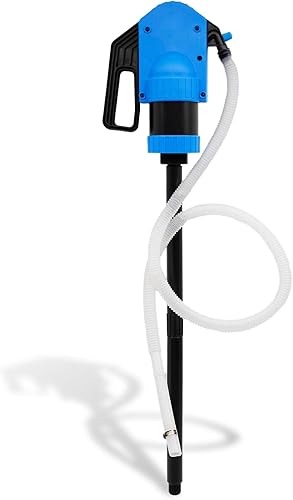 New Upgrade Plastic Lever Action Drum Pump, 55 Gallon Hand Lever Drum Pump is 1 Pint Per Stroke | for High Viscosity Oils, Agricultural Chemicals | 6.56 ft of 3/4” Corrugated Hose