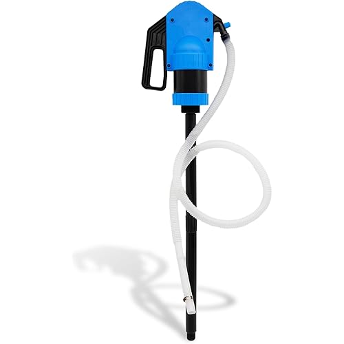 New Upgrade Plastic Lever Action Drum Pump, 55 Gallon Hand Lever Drum Pump is 1 Pint Per Stroke | for High Viscosity Oils, Agricultural Chemicals | 6.56 ft of 3/4” Corrugated Hose