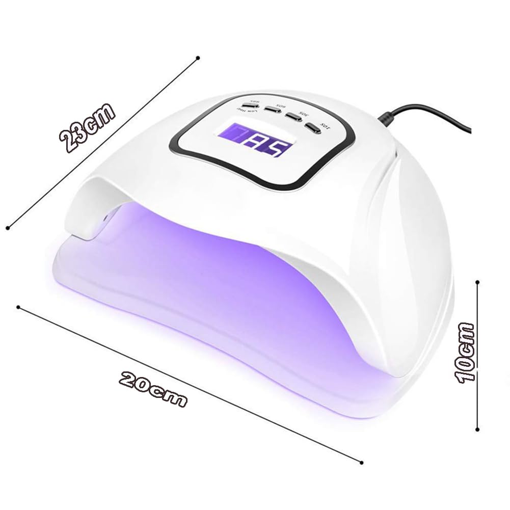 Lampada per Unghie a LED, asciugacapelli, Lampada per Unghie Gel UV, Lampada UV LED per asciugacapelli da 120 W, con 4 impostazioni di Timer, sensore Automatico 45 Perline per Design di Nail Art