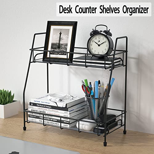 BOKIOVIN 2 Tier Spice Racks Organiser Free Standing for Kitchen Counter, Metal Bathroom Organizer Storage Rack for Countertop(Black) - Cosy Home Interiors BOKIOVIN 2 Tier Spice Racks Organiser Free Standing for Kitchen Counter, Metal Bathroom Organizer Storage Rack for Countertop(Black) - Image 6
