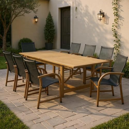 Amazonia Franklin 9-Piece Teak Dining Set