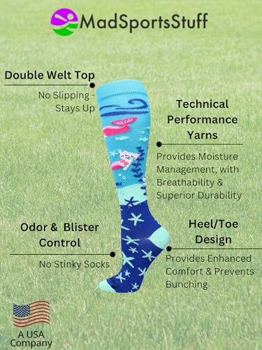 MadSportsStuff Half Cat Half Mermaid - Purrmaid Athletic Over the Calf Socks3