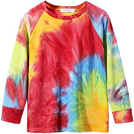 Arshiner Girls Casual Tie Dye Crewneck Long Sleeve Loose Sweatshirt for 4-12 Years