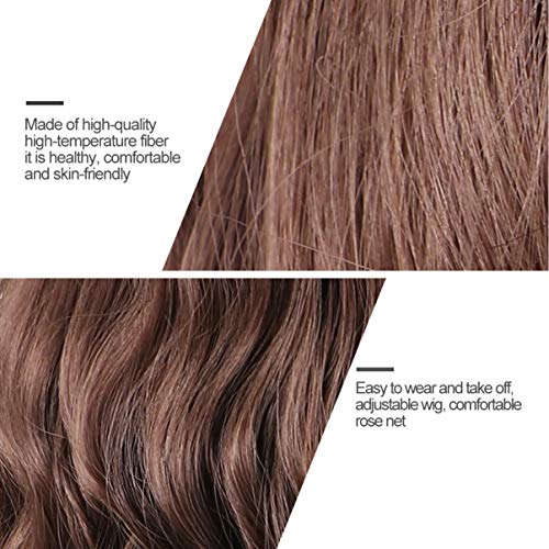 PIXNOR Perucas Onduladas Curtas Perucas Sintéticas Na Altura Dos Ombros Perucas Air Bang Com Tampa R