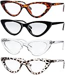 Yogo Vision Verres de lecture Blue Light Bloquer les lunettes de chat Lecteurs informatiques Anti Eyestrain pour les femmes 4 Pk