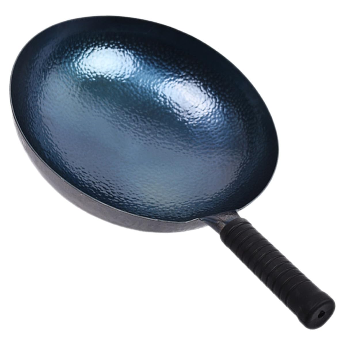 Wok en fer forgé avec poignée confortable et revêtement facile à nettoyer
