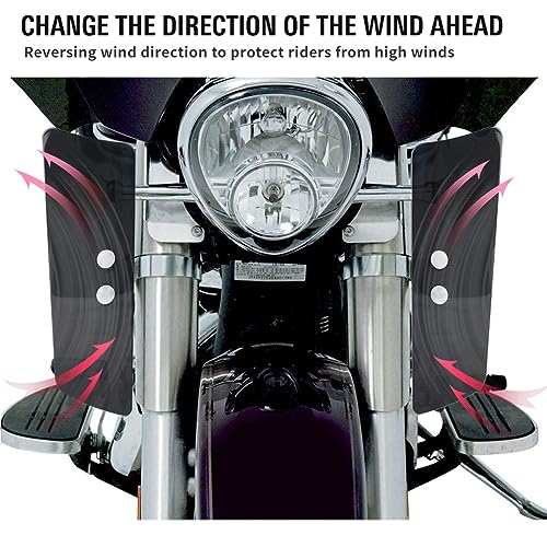 Newsmarts Motorcycle Front Fork Wind Deflector Shield For Honda Shadow Vt1100 Vt750 Vtx1300, For Kawasaki Vulcan Classic Vn1500, For Yamaha V-Star Xv950 Xvs1100 Xvs1300 Xvs650, Black #TOP6