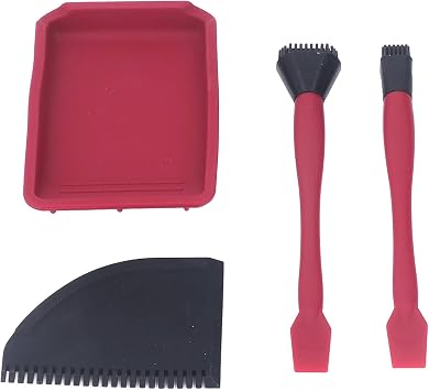 BORDSTRACT Silicone Glue Kit 2 Brushes 1 Comb 1 Tray | Woodworking Applicator Set for Arts Crafts and Glue Application