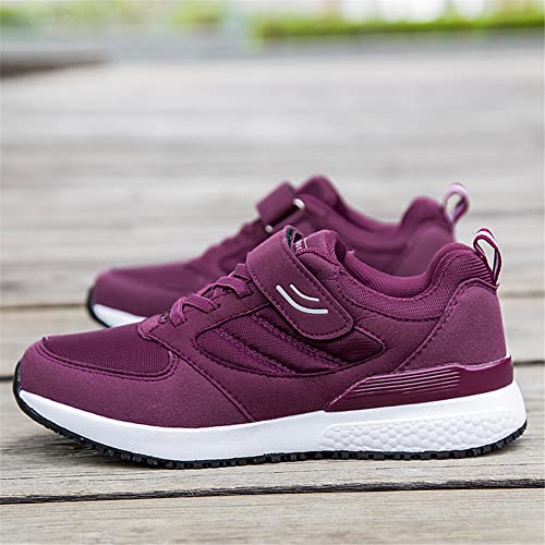 LEADER SHOW Women's Casual Walking Shoes Comfortable Non-Slip Lightweight Hook & Loop Sneakers4
