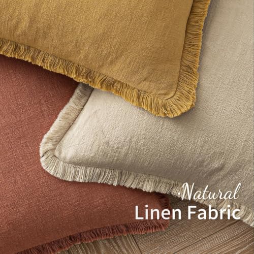 Image of MIULEE Linen Decorative Fall Lumbar Throw Pillow Covers Late Autumn 12x20