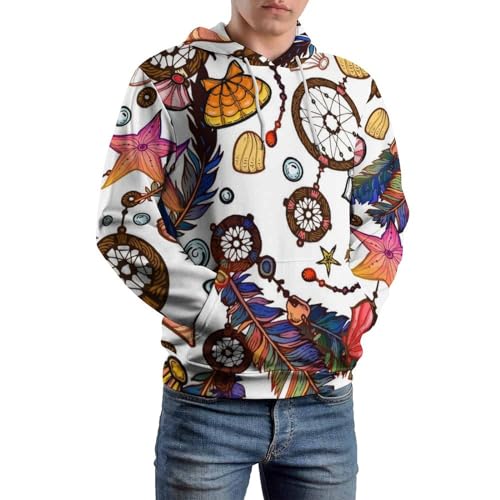 Sweat à Capuche Attrape-Rêves Imprimé Pull Manches Longues Confort Unisexe UMENG S